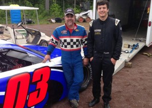 Ryan Mackintosh (right) with Wayne Smith during a recent test session at Petty Int'l Raceway